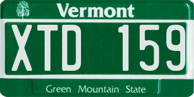 VT license plate XTD159