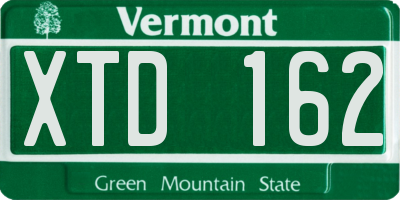 VT license plate XTD162