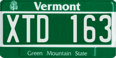 VT license plate XTD163
