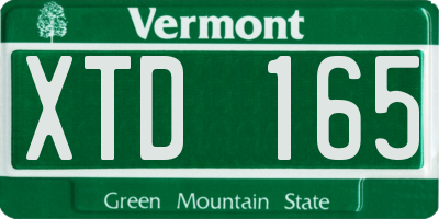VT license plate XTD165