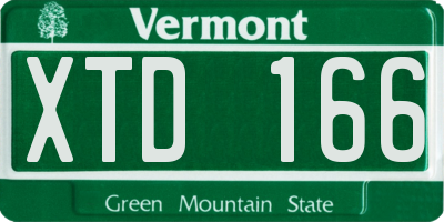VT license plate XTD166