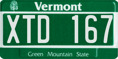 VT license plate XTD167