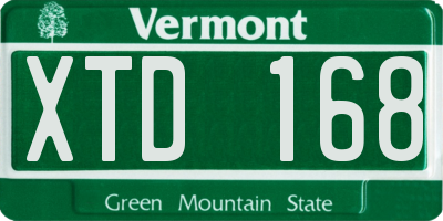 VT license plate XTD168