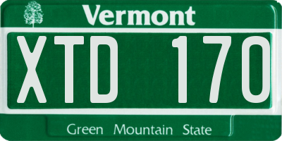 VT license plate XTD170