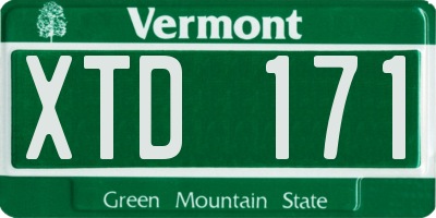 VT license plate XTD171