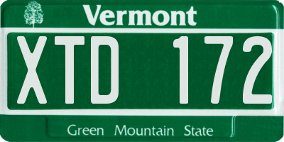 VT license plate XTD172
