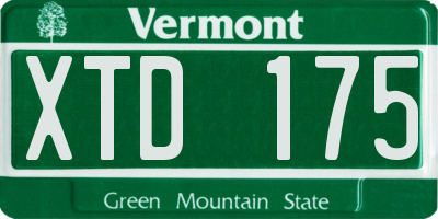VT license plate XTD175