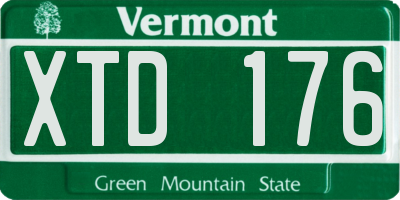 VT license plate XTD176
