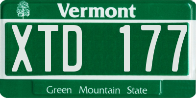 VT license plate XTD177