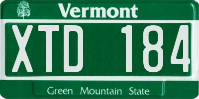 VT license plate XTD184