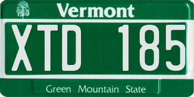 VT license plate XTD185
