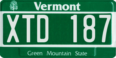 VT license plate XTD187