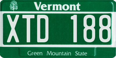 VT license plate XTD188