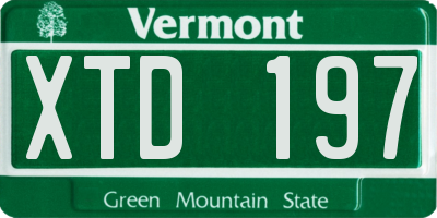 VT license plate XTD197
