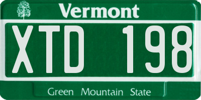VT license plate XTD198