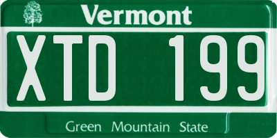 VT license plate XTD199