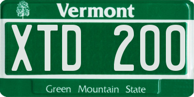 VT license plate XTD200