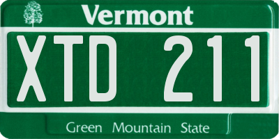 VT license plate XTD211