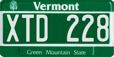VT license plate XTD228