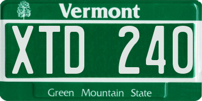 VT license plate XTD240