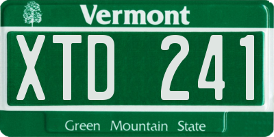 VT license plate XTD241