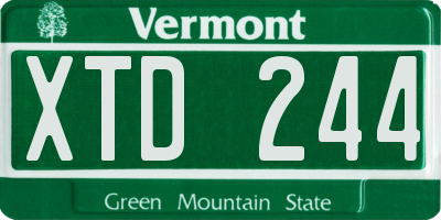 VT license plate XTD244