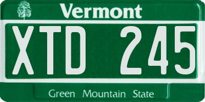 VT license plate XTD245