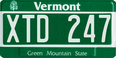 VT license plate XTD247