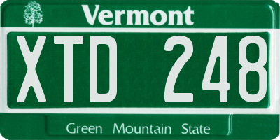VT license plate XTD248