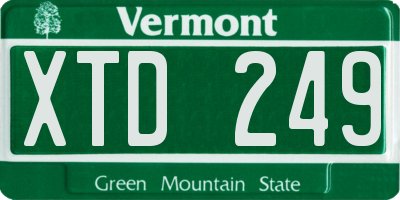VT license plate XTD249