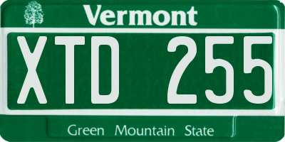 VT license plate XTD255