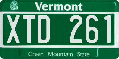 VT license plate XTD261