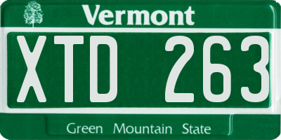 VT license plate XTD263