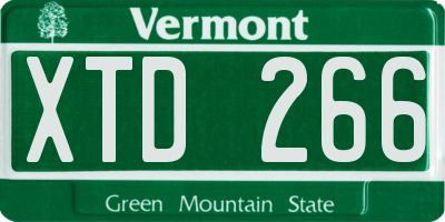 VT license plate XTD266