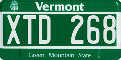 VT license plate XTD268