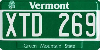 VT license plate XTD269
