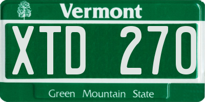 VT license plate XTD270