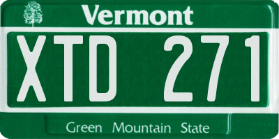 VT license plate XTD271