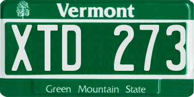 VT license plate XTD273