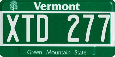 VT license plate XTD277