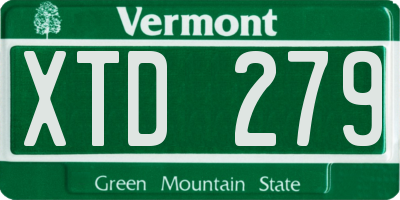 VT license plate XTD279