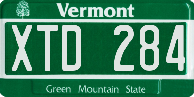 VT license plate XTD284