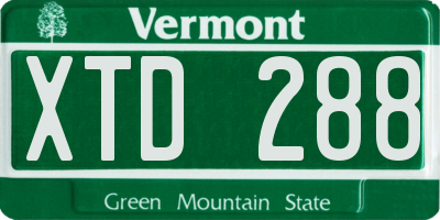 VT license plate XTD288
