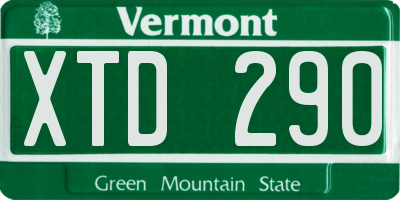 VT license plate XTD290