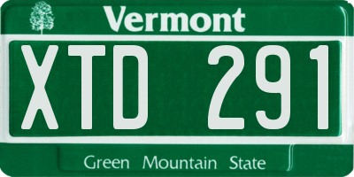 VT license plate XTD291