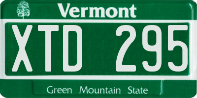 VT license plate XTD295
