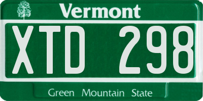 VT license plate XTD298