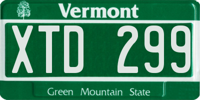 VT license plate XTD299