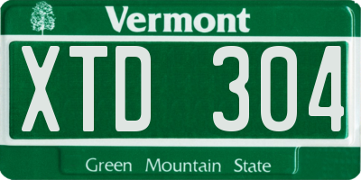 VT license plate XTD304