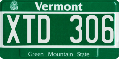 VT license plate XTD306